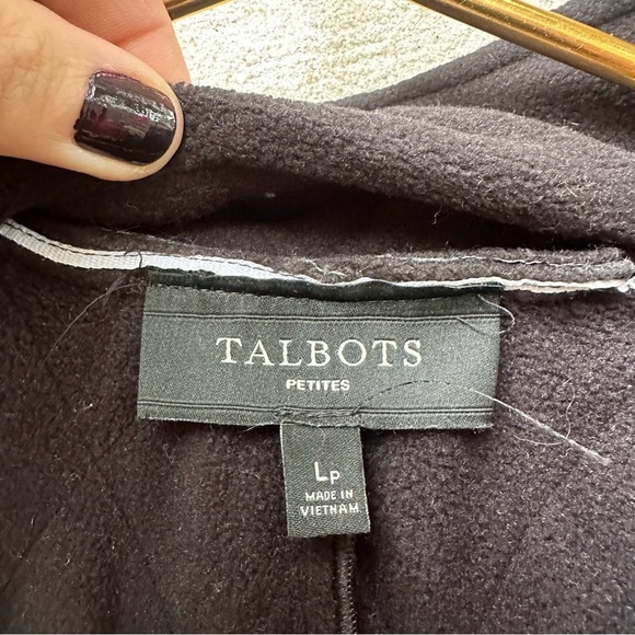 Talbots Black Diamond Quilted Fleece-Lined Vest Full Zip Snap Adjustable Waist - Picture 10 of 10